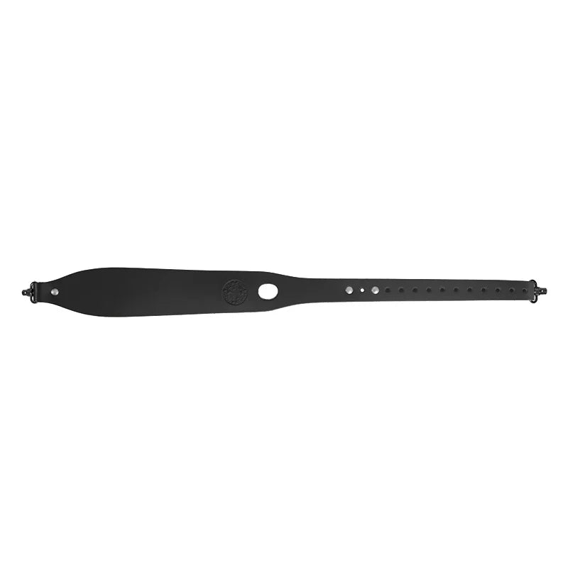 Leather Rifle Sling in Black with Detach Hardware