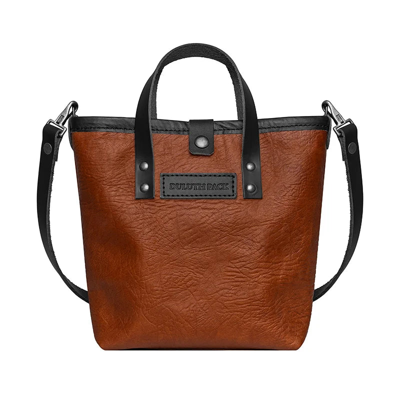 Bison Leather Honeyberry Tote in black trim