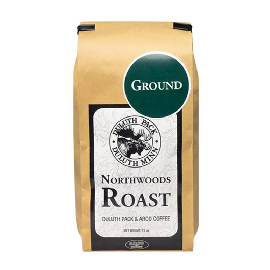 Northwoods Roast (Ground) packaging over a white background