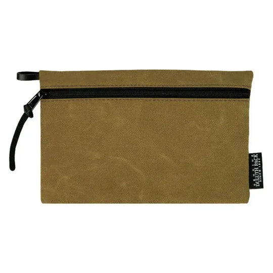 Medium Gear Stash Bag in Waxed Khaki On A White Background